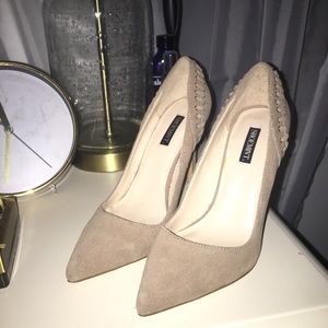 Gorgeous suede NUDE pumps 3inch heels! Worn ONCE!